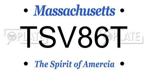 TSV86T Massachusetts License Plate