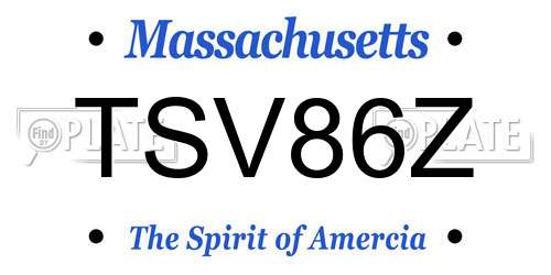 TSV86Z Massachusetts License Plate