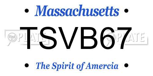 TSVB67 Massachusetts License Plate