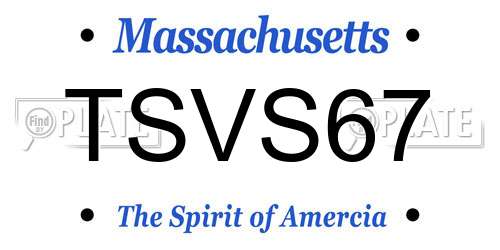 TSVS67 Massachusetts License Plate