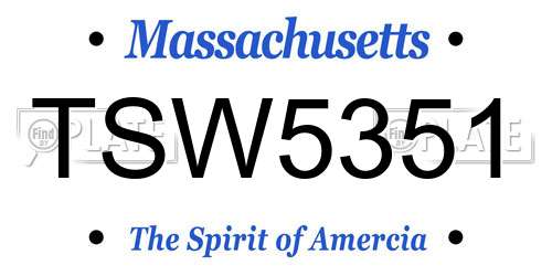 TSW5351 Massachusetts License Plate