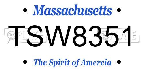 TSW8351 Massachusetts License Plate