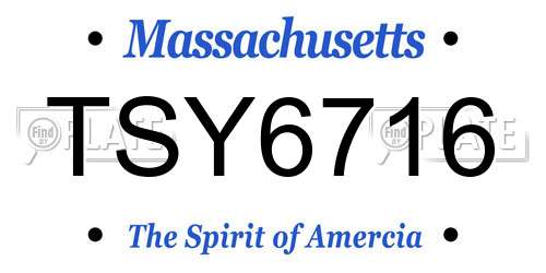 TSY6716 Massachusetts License Plate