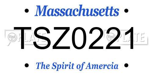 TSZ0221 Massachusetts License Plate