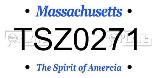 TSZ0271 Massachusetts License Plate
