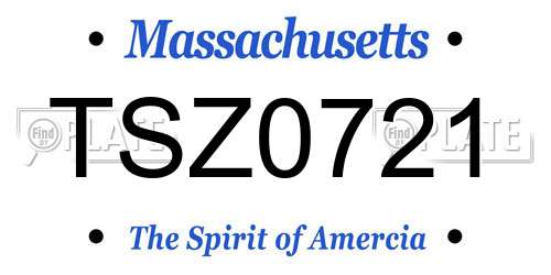 TSZ0721 Massachusetts License Plate