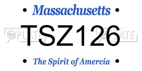 TSZ126 Massachusetts License Plate