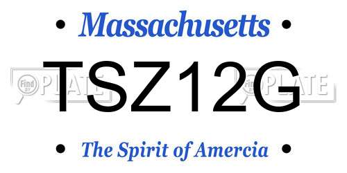 TSZ12G Massachusetts License Plate