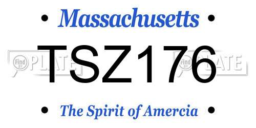 TSZ176 Massachusetts License Plate