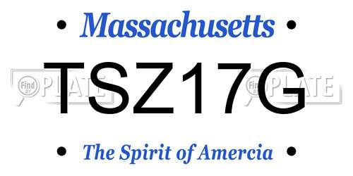 TSZ17G Massachusetts License Plate