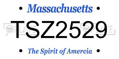 TSZ2529 Massachusetts License Plate