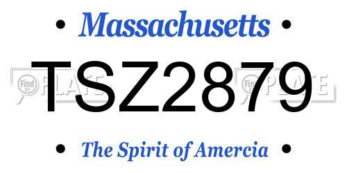 TSZ2879 Massachusetts License Plate