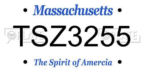 TSZ3255 Massachusetts License Plate
