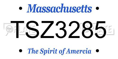 TSZ3285 Massachusetts License Plate