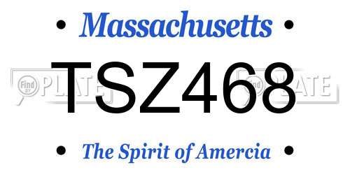 TSZ468 Massachusetts License Plate