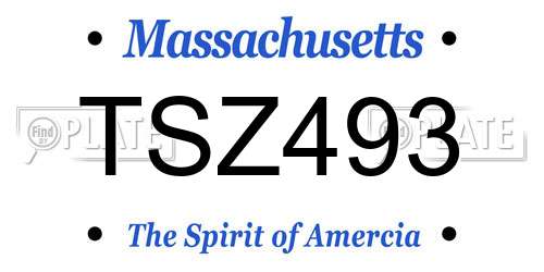TSZ493 Massachusetts License Plate