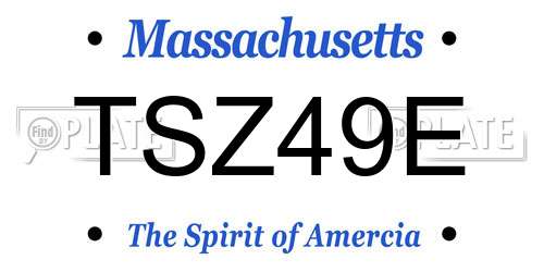 TSZ49E Massachusetts License Plate
