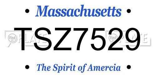 TSZ7529 Massachusetts License Plate