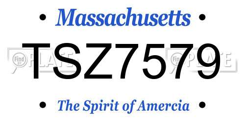 TSZ7579 Massachusetts License Plate
