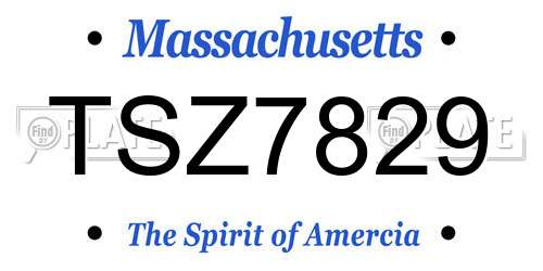 TSZ7829 Massachusetts License Plate