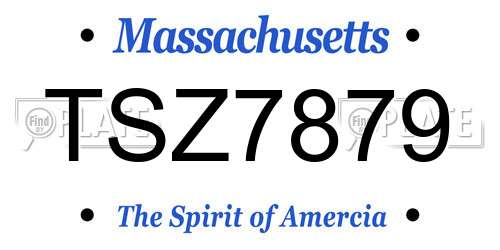 TSZ7879 Massachusetts License Plate