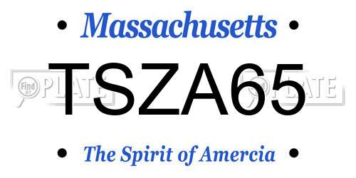 TSZA65 Massachusetts License Plate