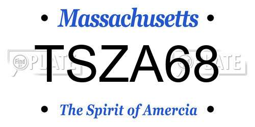 TSZA68 Massachusetts License Plate