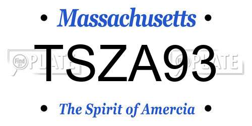 TSZA93 Massachusetts License Plate
