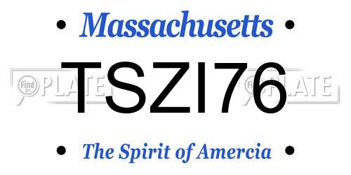 TSZI76 Massachusetts License Plate