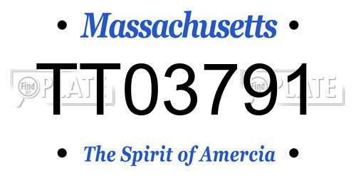 TT03791 Massachusetts License Plate