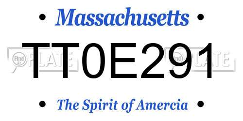 TT0E291 Massachusetts License Plate