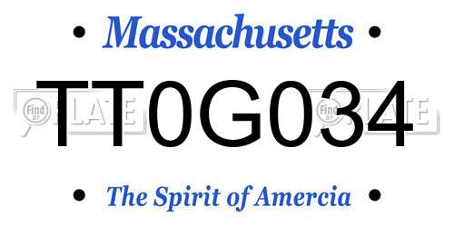 TT0G034 Massachusetts License Plate