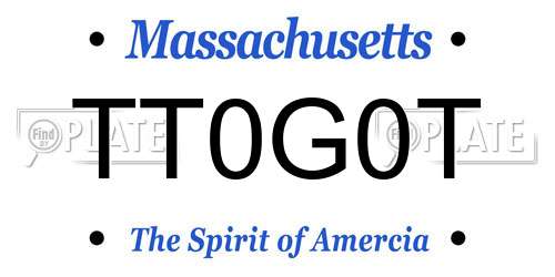 TT0G0T Massachusetts License Plate