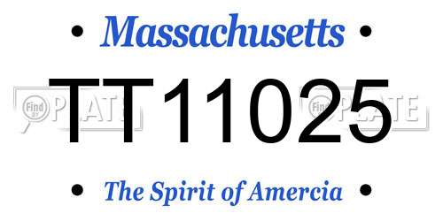 TT11025 Massachusetts License Plate