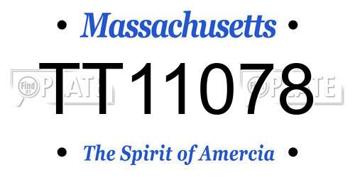 TT11078 Massachusetts License Plate
