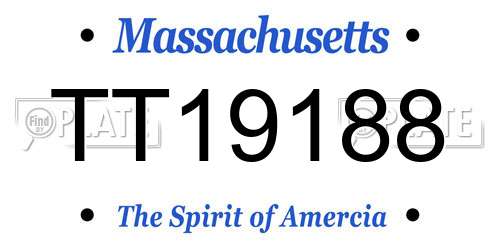 TT19188 Massachusetts License Plate