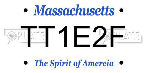 TT1E2F Massachusetts License Plate