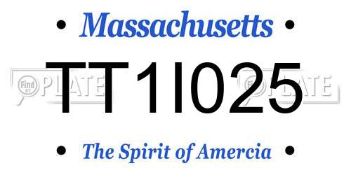 TT1I025 Massachusetts License Plate
