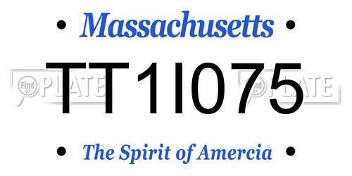 TT1I075 Massachusetts License Plate