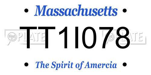 TT1I078 Massachusetts License Plate