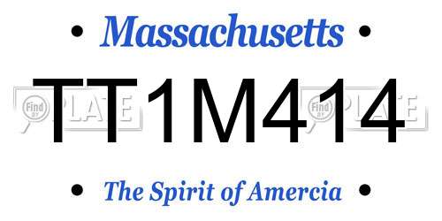 TT1M414 Massachusetts License Plate