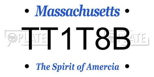 TT1T8B Massachusetts License Plate