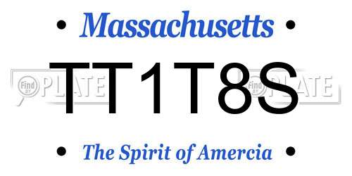 TT1T8S Massachusetts License Plate