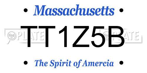 TT1Z5B Massachusetts License Plate