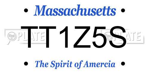 TT1Z5S Massachusetts License Plate