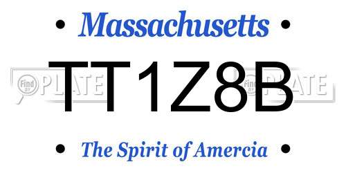 TT1Z8B Massachusetts License Plate