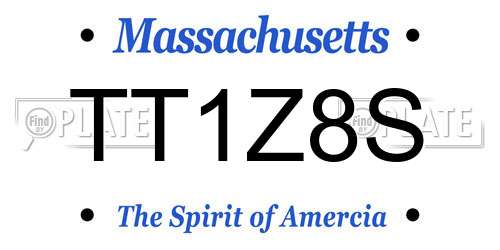 TT1Z8S Massachusetts License Plate