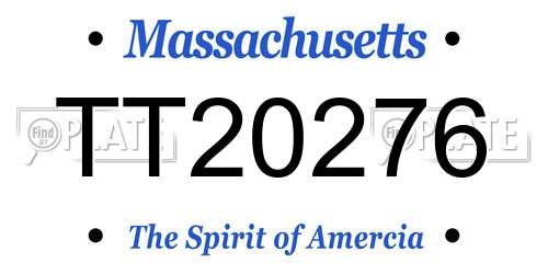 TT20276 Massachusetts License Plate