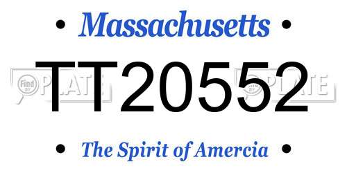 TT20552 Massachusetts License Plate