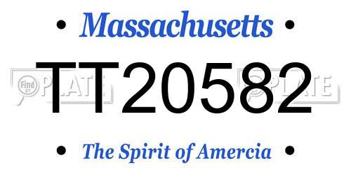 TT20582 Massachusetts License Plate